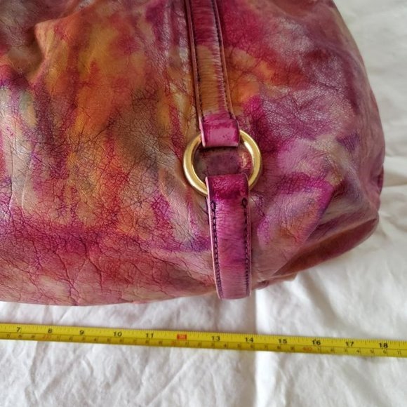 Miu Miu Prada Leather purse large hobo tote bucket bag pink red yellow orange XL - Picture 7 of 9